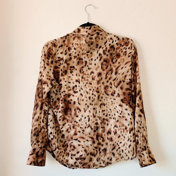 vintage ruffle leopard blouse, small - Picture 9 of 12